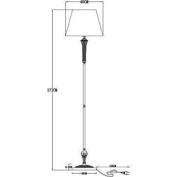 Торшер Arte Lamp GRACIE A7301PN-1PB