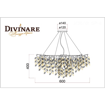 Подвесная люстра Divinare SALICE 3136/01 SP-8