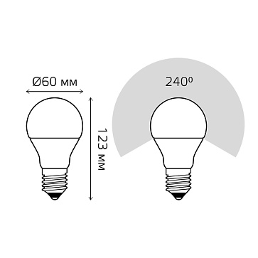 Светодиодная лампа Gauss A60 16W 1380Lm 3000K E27 102502116102502116_GAUSS