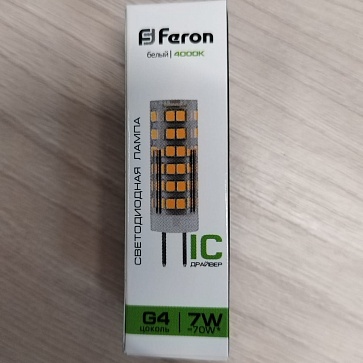 Лампа светодиодная, (7W) 230V G4 4000K JCD, LB-433