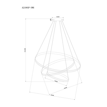 Подвесная люстра Arte Lamp MERIDIANA A2198SP-3WH