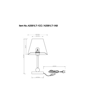 Кабинетная настольная лампа Arte Lamp ELBA A2581LT-1AB