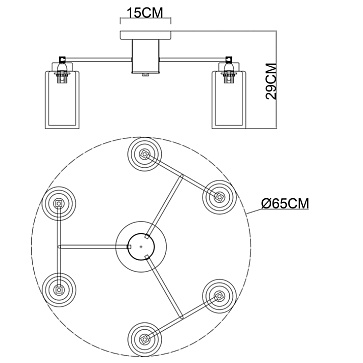 Потолочная люстра Arte Lamp LEO A7027PL-6BK
