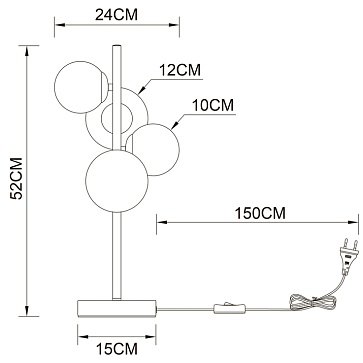 Декоративная настольная лампа Arte Lamp GEMINI A2243LT-4PB