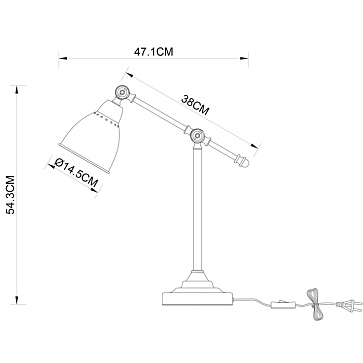 Офисная настольная лампа Arte Lamp BRACCIO A2054LT-1BK