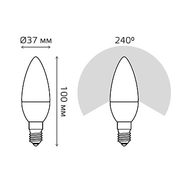 Светодиодная лампа Gauss Свеча 7W 520Lm 3000K E14 103101107103101107_GAUSS