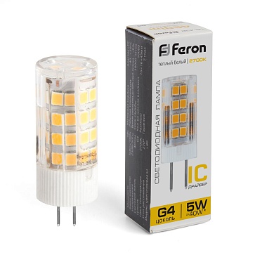 Лампа светодиодная Feron LB-432 G4 5W 175-265V 2700K 25860