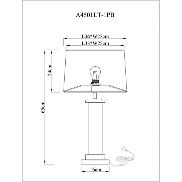 Декоративная настольная лампа Arte Lamp CAMELOT A4501LT-1PB