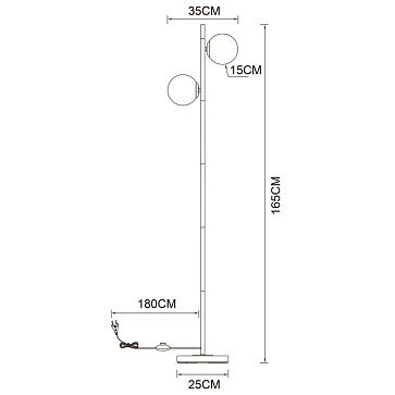 Торшер Arte Lamp ALCOR A2224PN-2BK