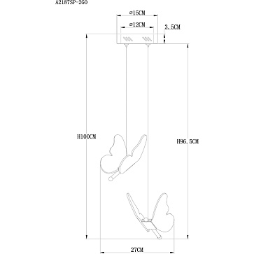 Подвесной светильник Arte Lamp DARCY A2187SP-2GO