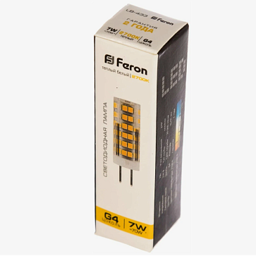 Лампа светодиодная, (7W) 230V G4 2700K JCD, LB-433