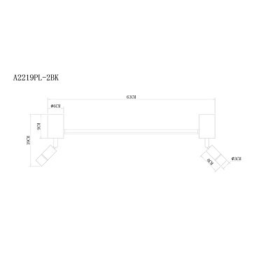 Спот Arte Lamp RASALAS A2219PL-2BK