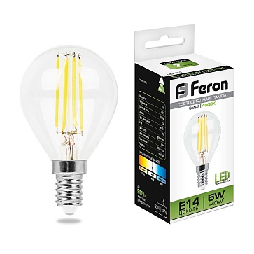 Лампа светодиодная Feron LB-61 Шарик E14 5W 230V 4000K 25579