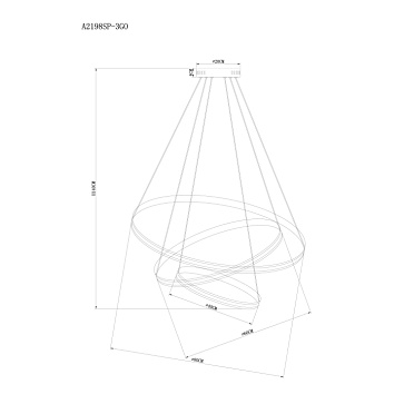Подвесная люстра Arte Lamp MERIDIANA A2198SP-3GO