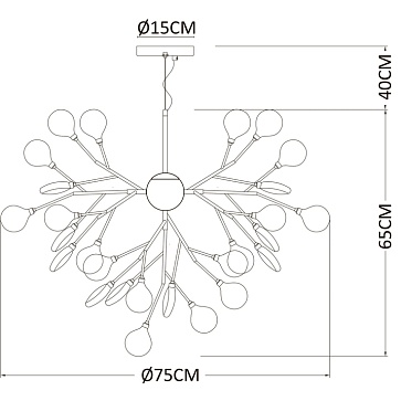 Подвесная люстра Arte Lamp CANDY A7274SP-36GO