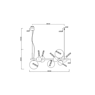 Подвесная люстра Arte Lamp VINCENT A7790SP-8BK