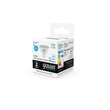 Светодиодная лампа Gauss Софит 7W 550Lm 4100K GU5.3 1352713527_GAUSS