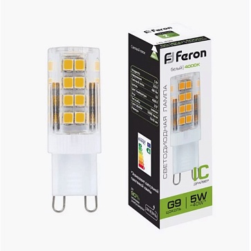 Лампа светодиодная Feron LB-432 G9 5W 175-265V 4000K 25770