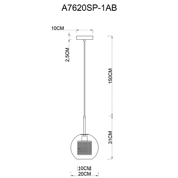 Подвесной светильник Arte Lamp MANCHESTER A7620SP-1AB