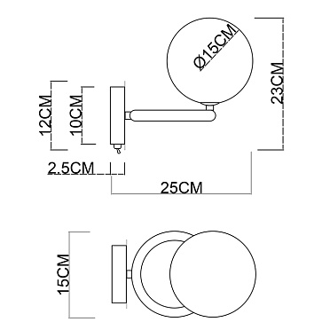 Бра Arte Lamp ALBUS A7780AP-1AB