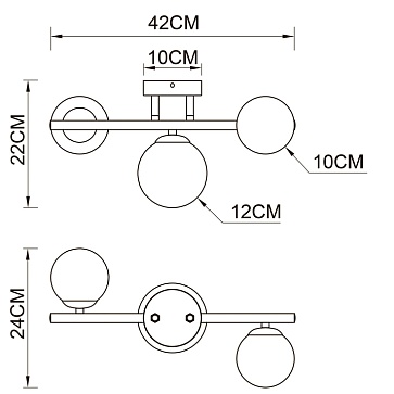 Потолочная люстра Arte Lamp GEMINI A2243PL-3PB