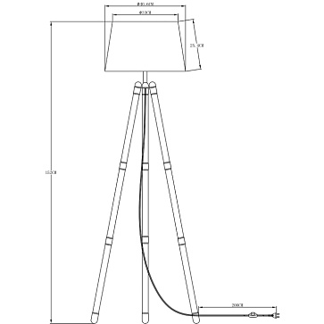 Торшер Arte Lamp WASAT A4023PN-1CC