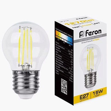 Лампа светодиодная, (15W) 230V E27 2700K прозрачная, LB-515