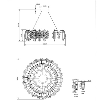 Подвесная люстра Divinare OPHELIA 7203/17 LM-8